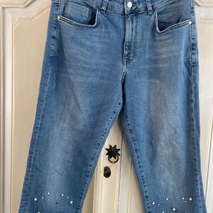 PILCRO Light Wash with White Beads Sz 34